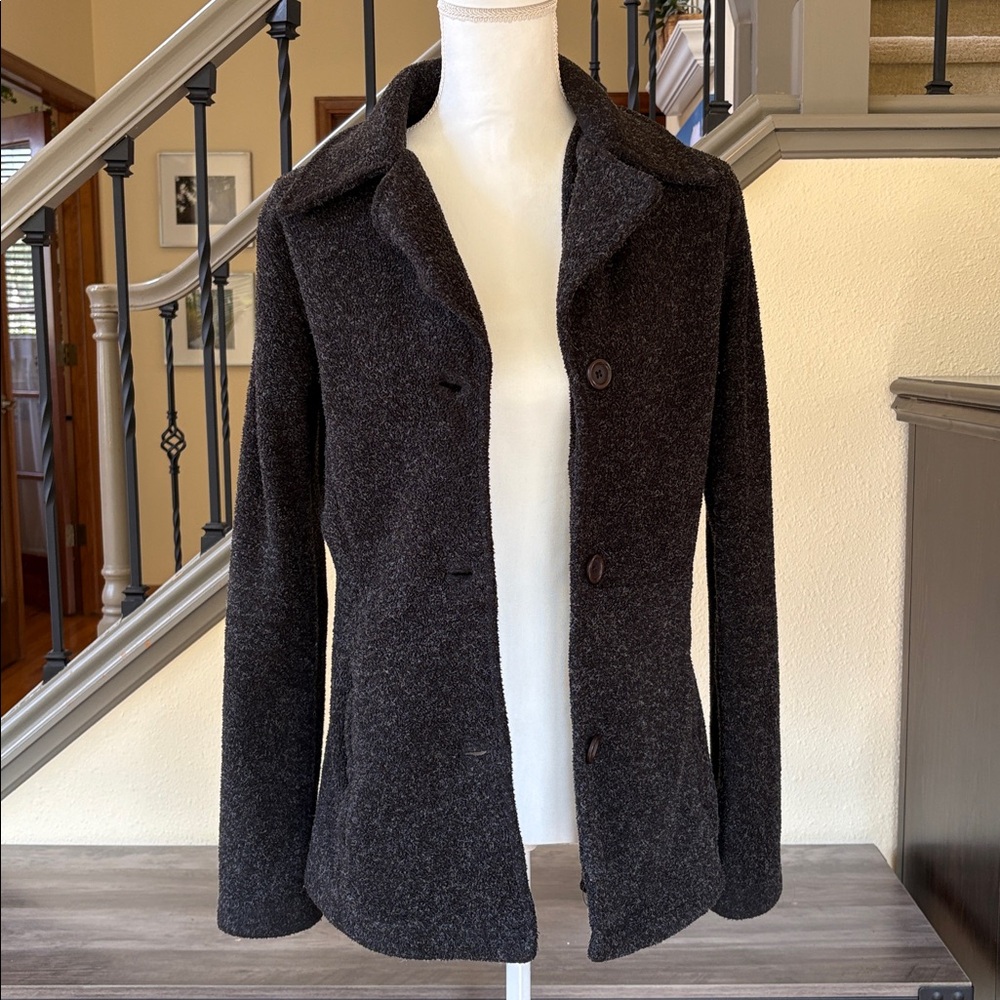 Urban Vibe Vintage Black with White “Speckles” Peacoat Jacket Size Medium